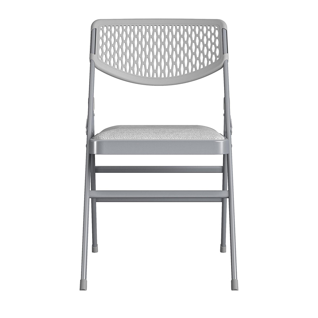 Ultra-Comfort Commercial Folding Chairs with Padded Seats -  Gray 