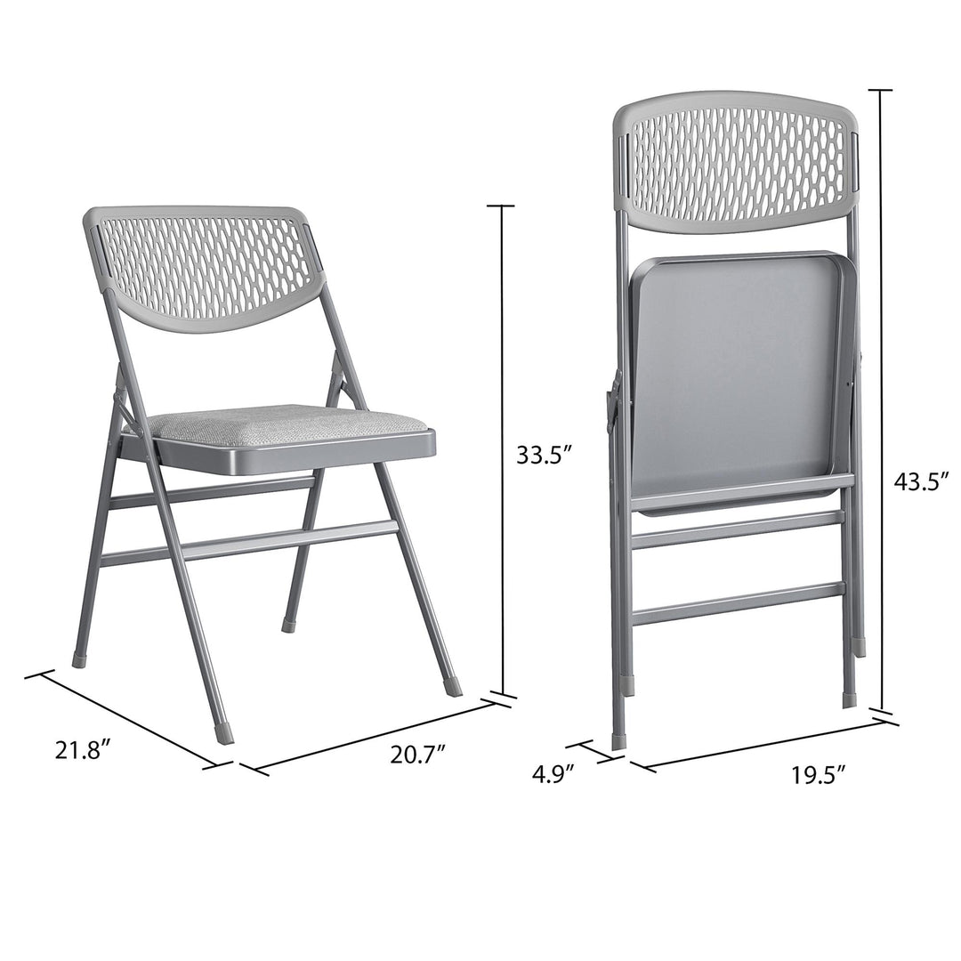 Commercial Folding Chair Set with Premium Padded Seats -  Gray 
