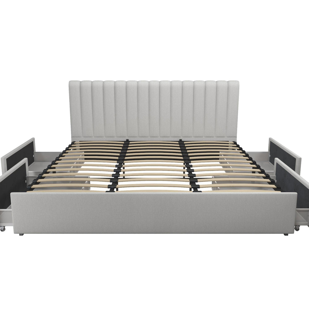 Upholstered storage bed Brittany -  Light Gray 