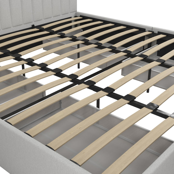 Brittany bed with headboard and storage -  Light Gray 
