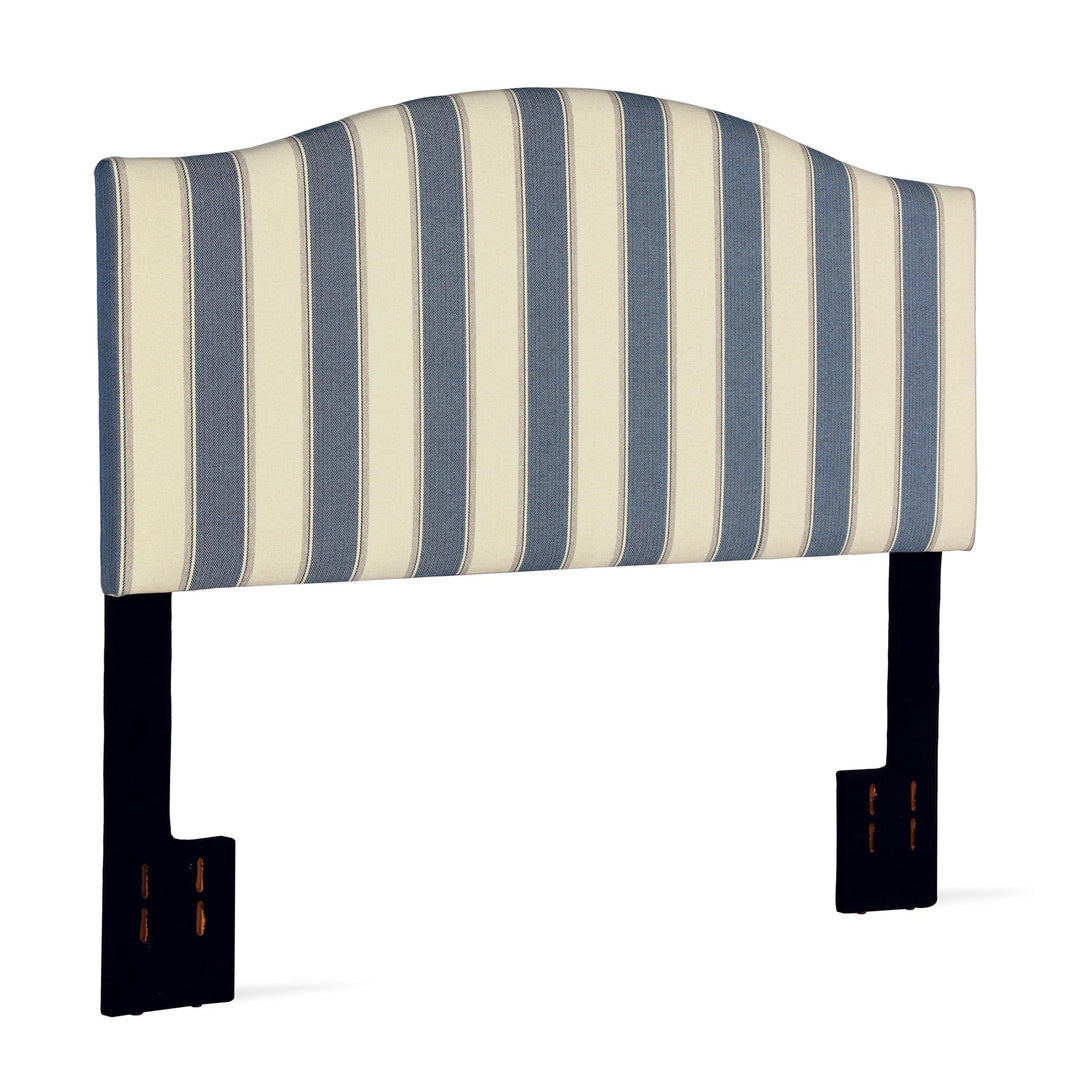 Sutton Adjustable Upholstered Camelback Striped Headboard - Blue Stripe - N/A