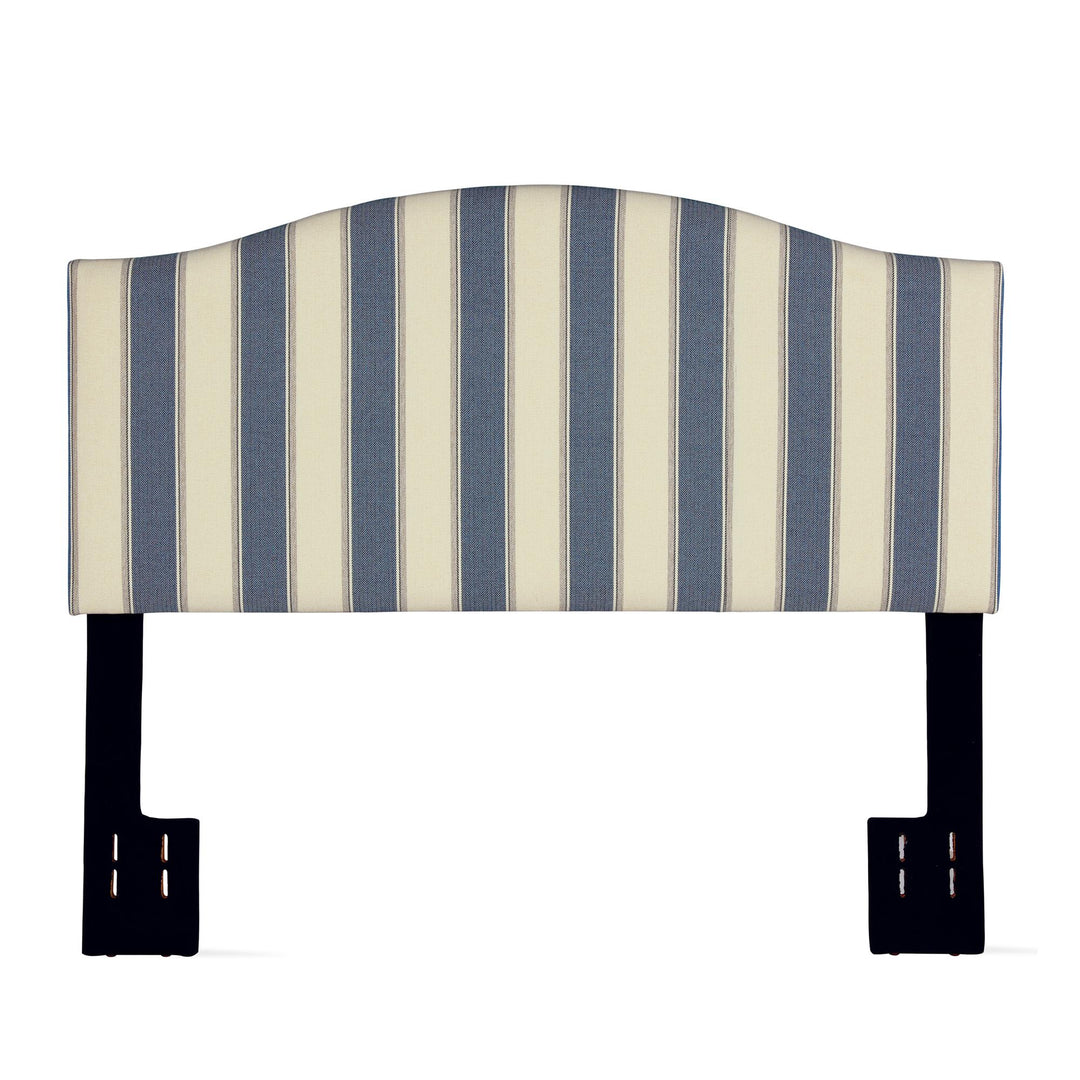 Sutton Camelback Striped Headboard - Blue Stripe - N/A