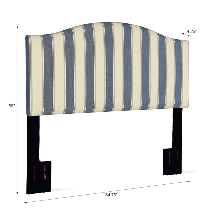 Sutton Camelback Striped Headboard - Blue Stripe - N/A