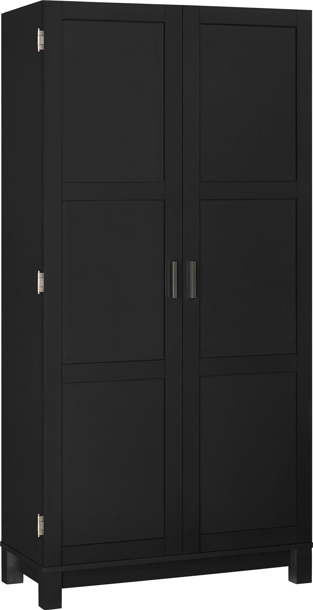 Spacious storage with Carver's 6 shelf design -  Black