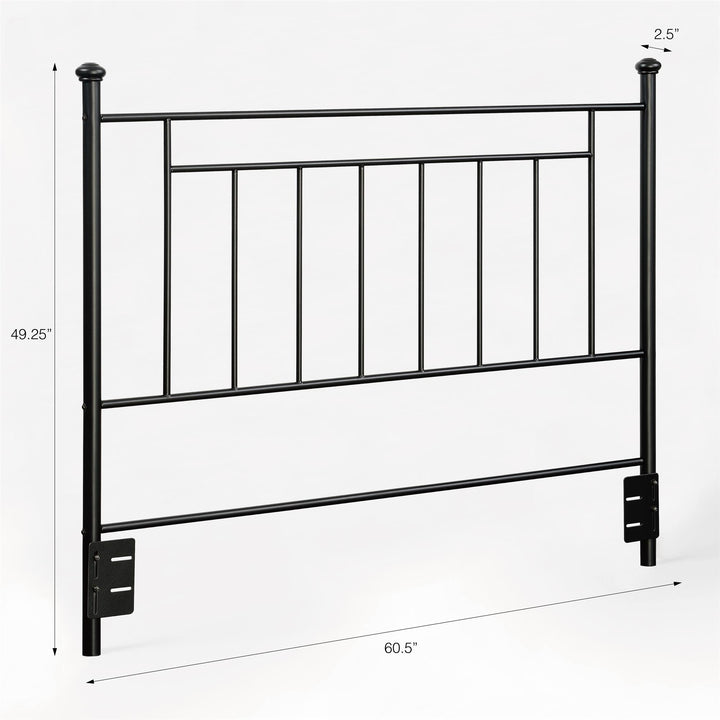 Provo Elegant Metal Headboard -  Black