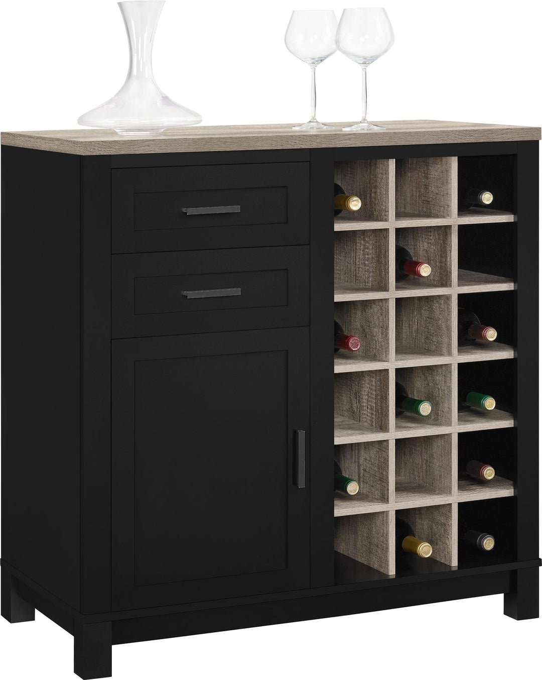 Cabinet with multiple compartments -  Black