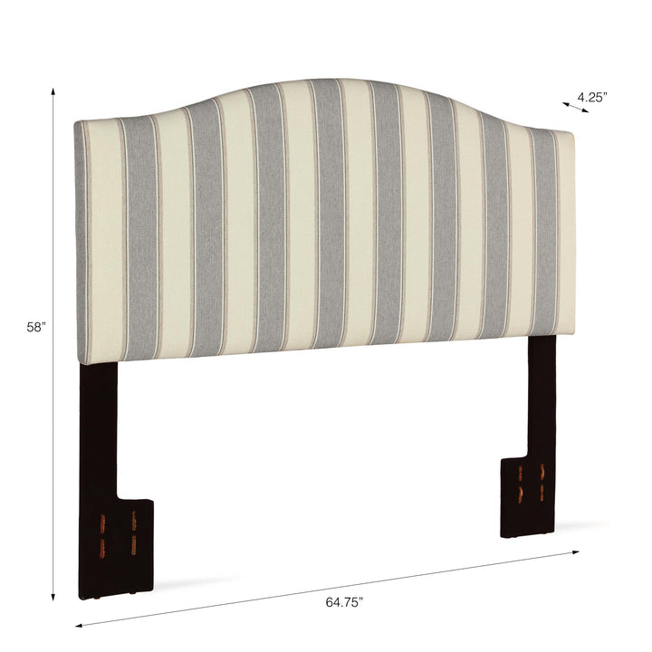 Sutton Camelback Striped Headboard - Gray Stripe - N/A
