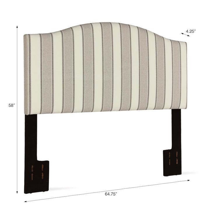 Sutton Camelback Striped Headboard - Beige Stripe - N/A