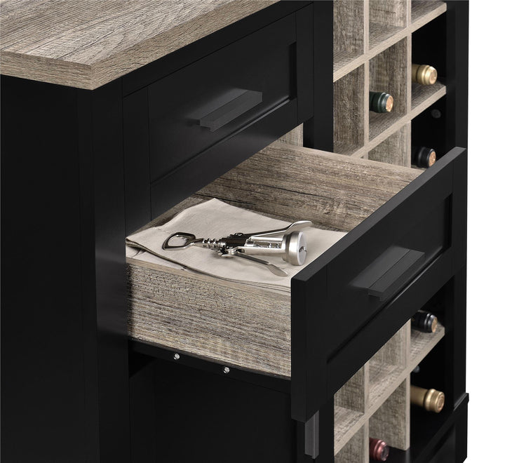 Organized bar storage Carver -  Black