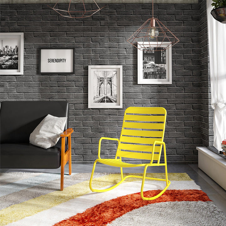 Roberta Outdoor/Indoor Rocking Chair - Yellow