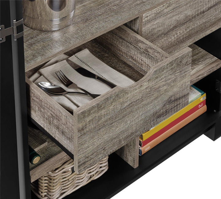 Carver design cabinet with drawers and shelves -  Black