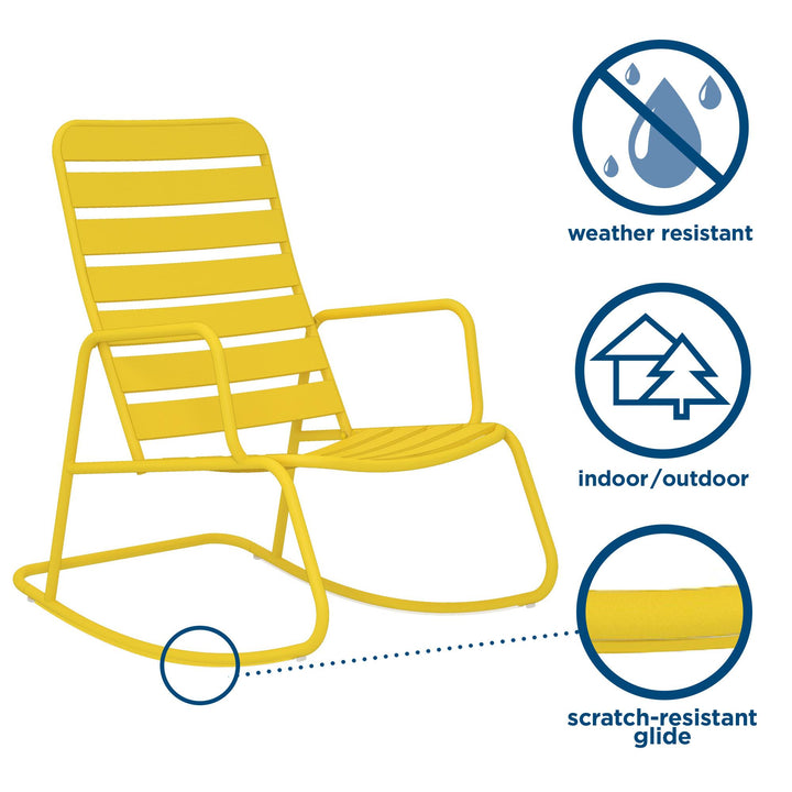 Roberta Outdoor/Indoor Rocking Chair - Yellow