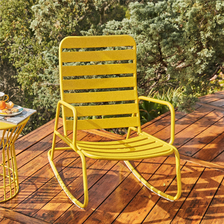 Roberta Outdoor/Indoor Rocking Chair - Yellow