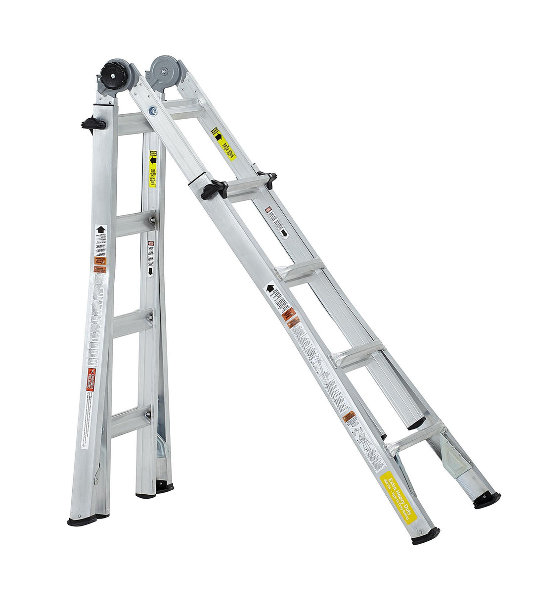 18 foot Max Reach Aluminum Telescoping Multi-Position Ladder - Silver - 18ft