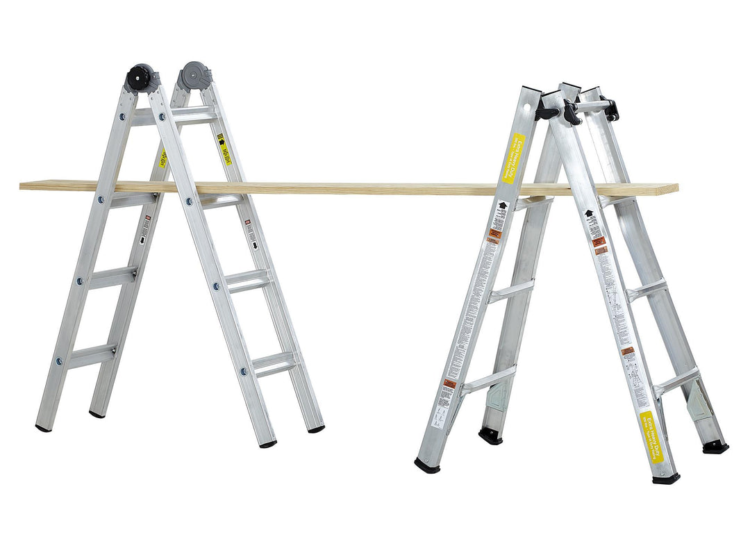 18 foot Max Reach Aluminum Telescoping Multi-Position Ladder - Silver - 18ft
