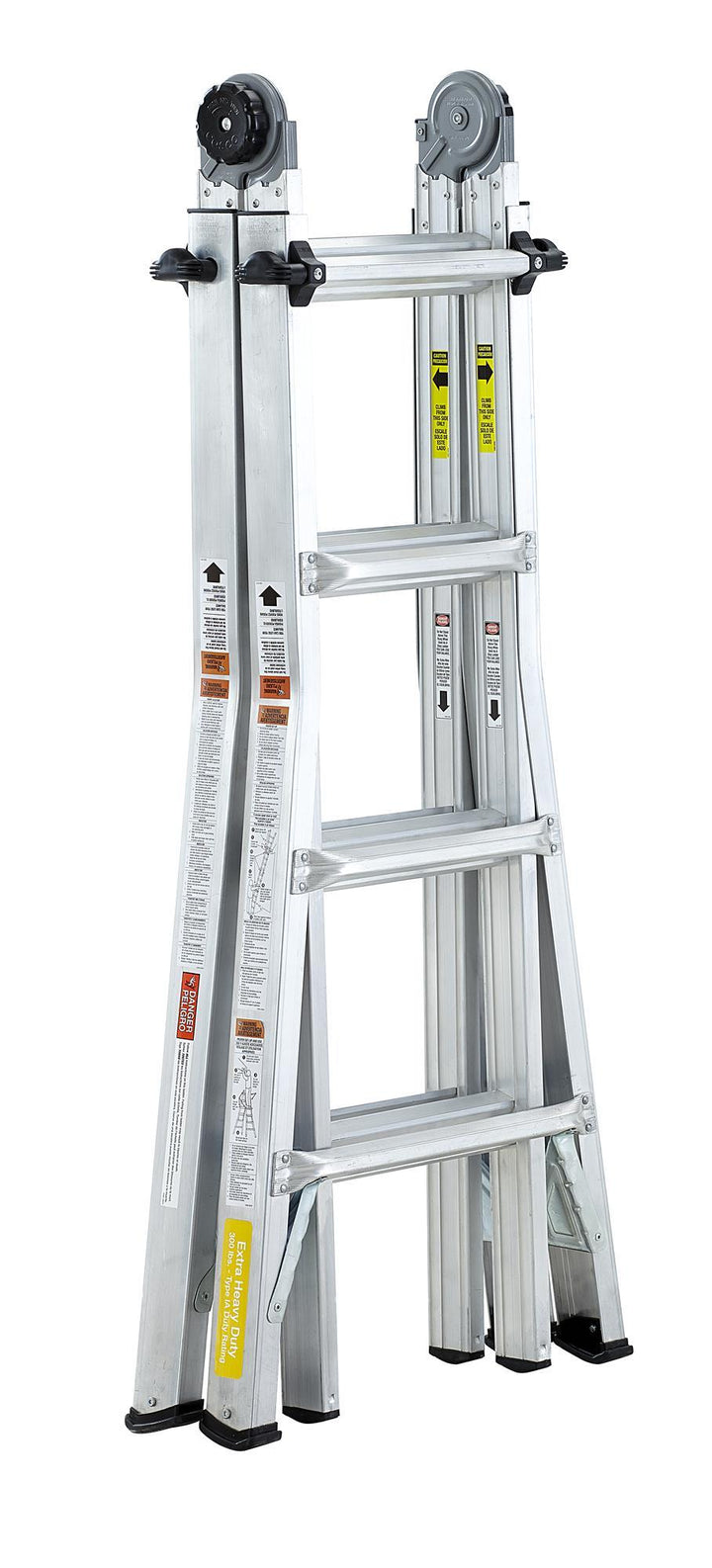 18 foot Max Reach Aluminum Telescoping Multi-Position Ladder - Silver - 18ft
