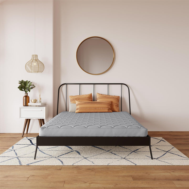 Dana 6 Inch Quilted Mattress with Removable Cover and Thermobonded Polyester Fill - Gray - Full