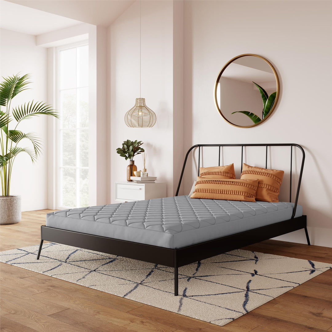 Dana 6 Inch Quilted Mattress with Removable Cover and Thermobonded Polyester Fill - Gray - Full