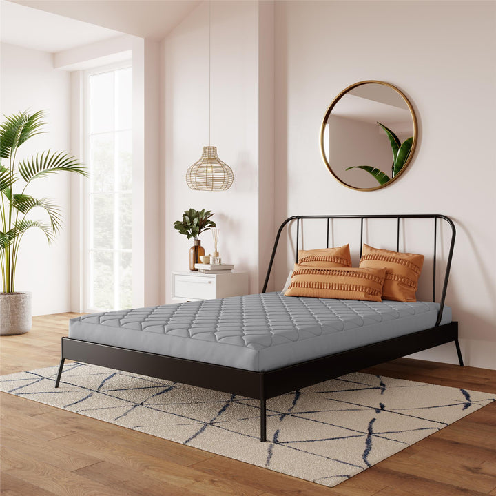 Dana 6 Inch Quilted Mattress with Removable Cover and Thermobonded Polyester Fill - Gray - Full