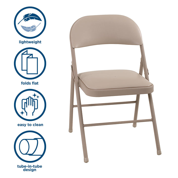 Set of 2 Premium Folding Chairs -  Antique Linen 