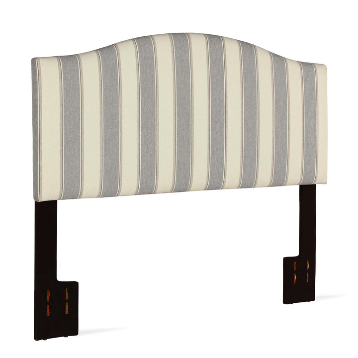 Sutton Adjustable Upholstered Camelback Striped Headboard - Gray Stripe - N/A