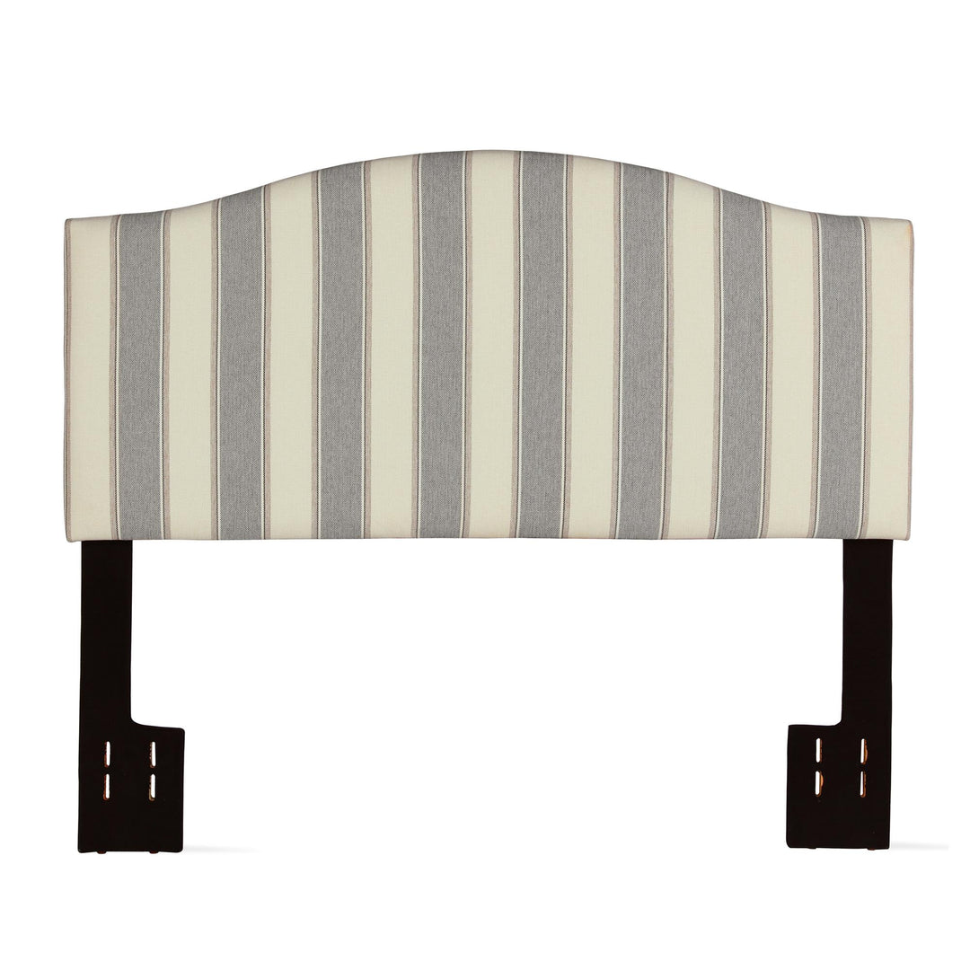 Sutton Adjustable Upholstered Camelback Striped Headboard - Gray Stripe - N/A