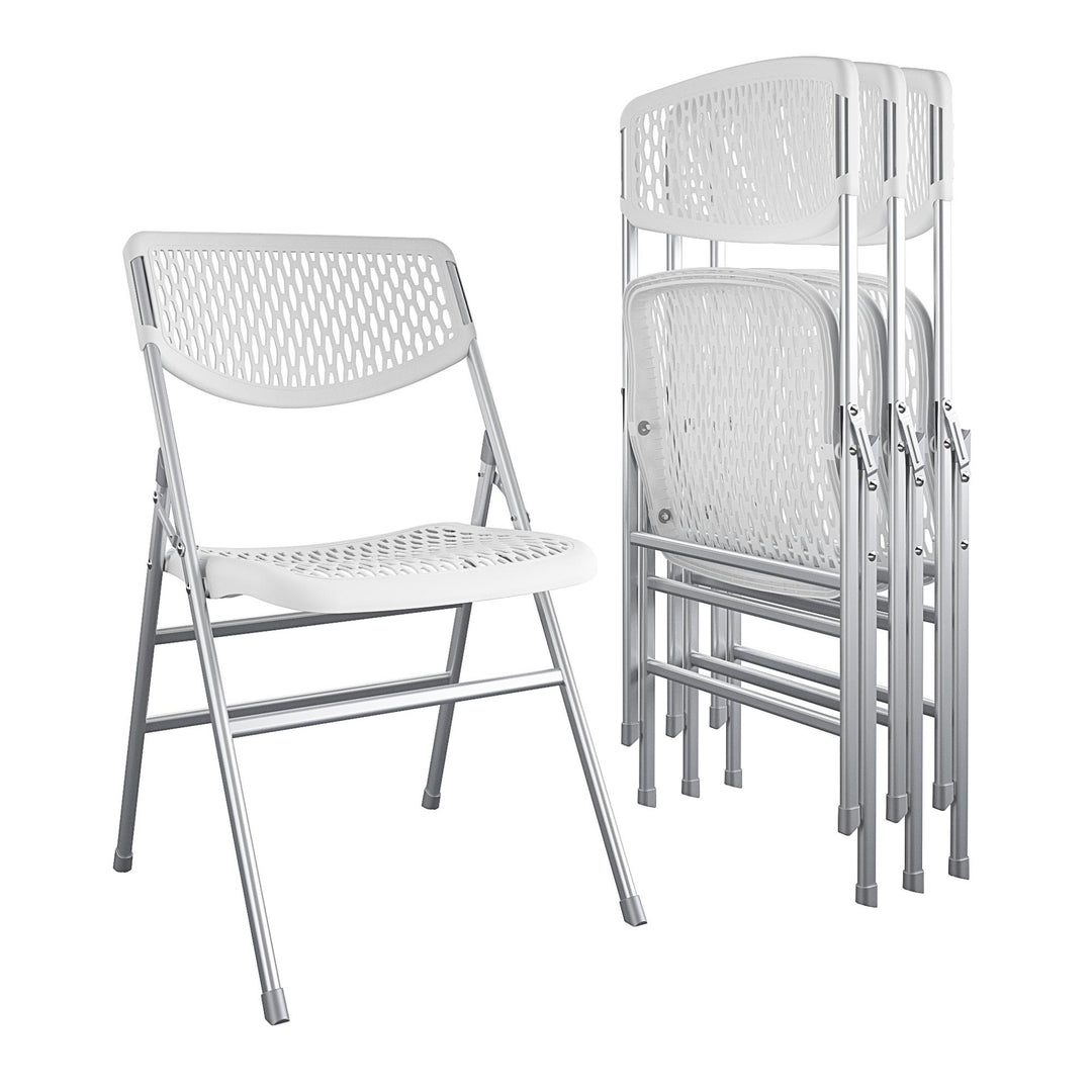Ultra Comfort Commercial Set of 4 Folding Chair -  White 
