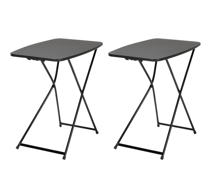 Multi-Functional, Adjustable, Personal Folding Activity Table - Black - 2-Pack