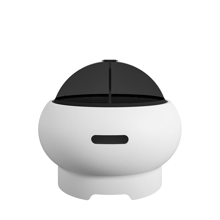 firepit with grilling surface - White