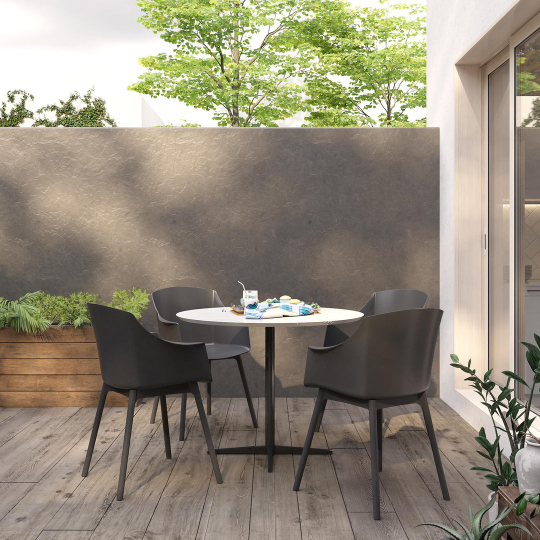 2 dining chairs for outdoor - Black