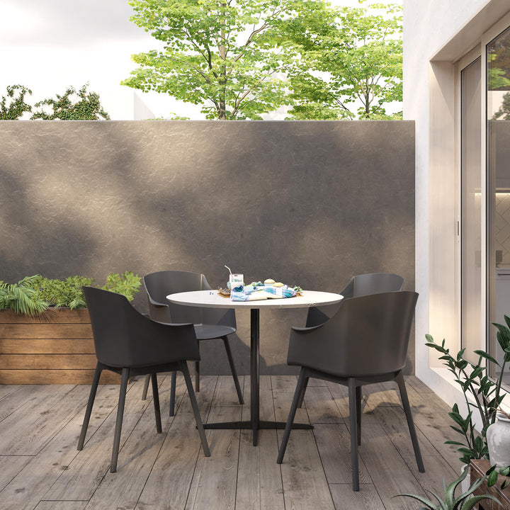 2 dining chairs for outdoor - Black