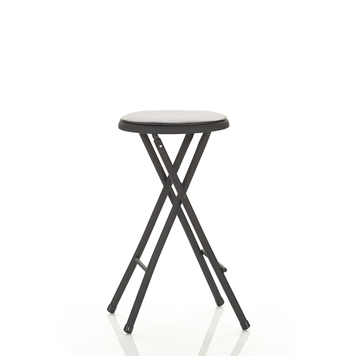 24 Inch Vinyl Padded Folding Stool with 200 lb Weight Capacity, Set of 4 - Black - 4-Pack