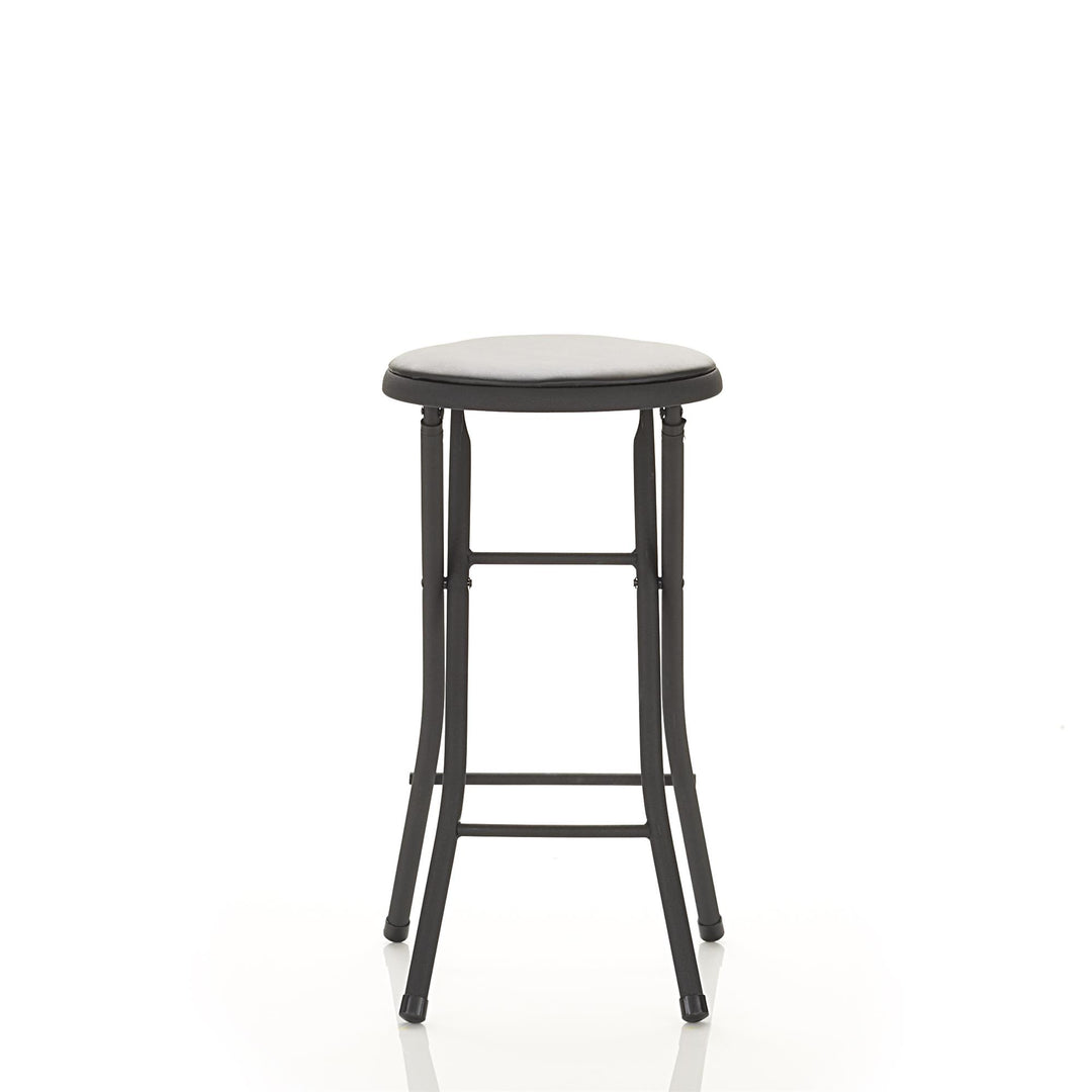 24 Inch Vinyl Padded Folding Stool with 200 lb Weight Capacity, Set of 4 - Black - 4-Pack