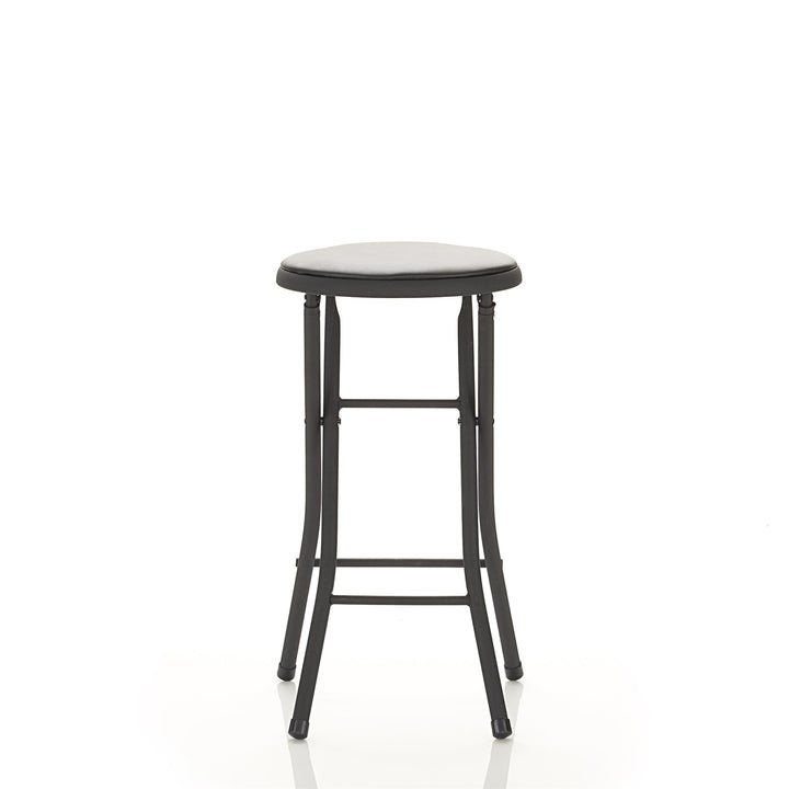 24 Inch Vinyl Padded Folding Stool with 200 lb Weight Capacity, Set of 4 - Black - 4-Pack