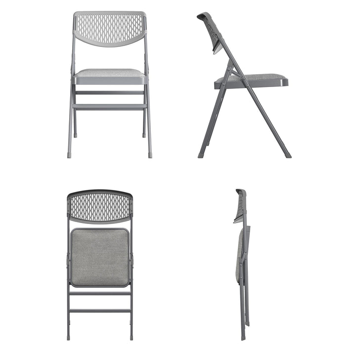 Ultra-Comfort XL Premium Fabric Padded Chair Set -  Gray - Set of 2