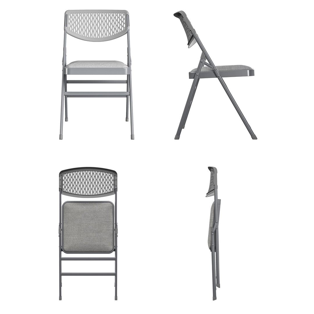 Premium Fabric Padded Folding Chairs for Commercial Use -  Gray 