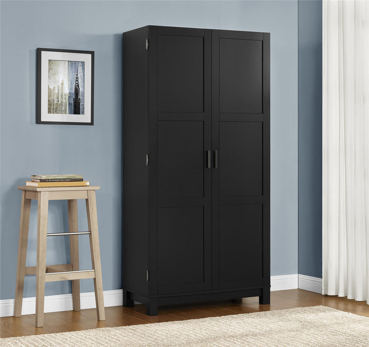 Carver 64-inch tall storage cabinet solutions -  Black