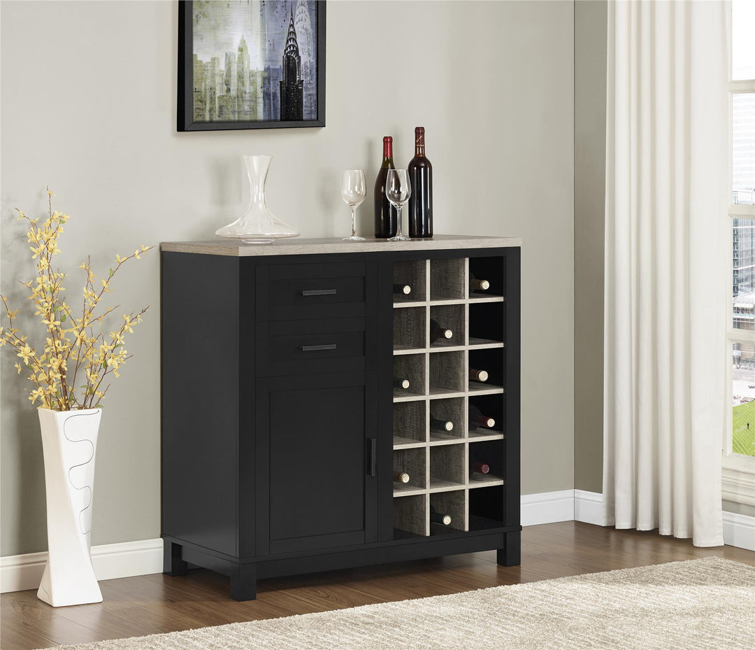 Carver cabinet with 18 compartments -  Black