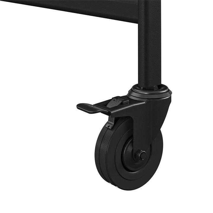Outdoor Folding Serving Cart with 2 Shelves - Black - Solid Shelf