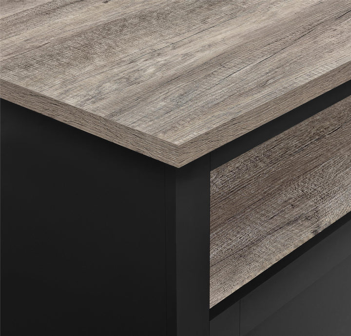 Carver cabinet with two drawers -  Black