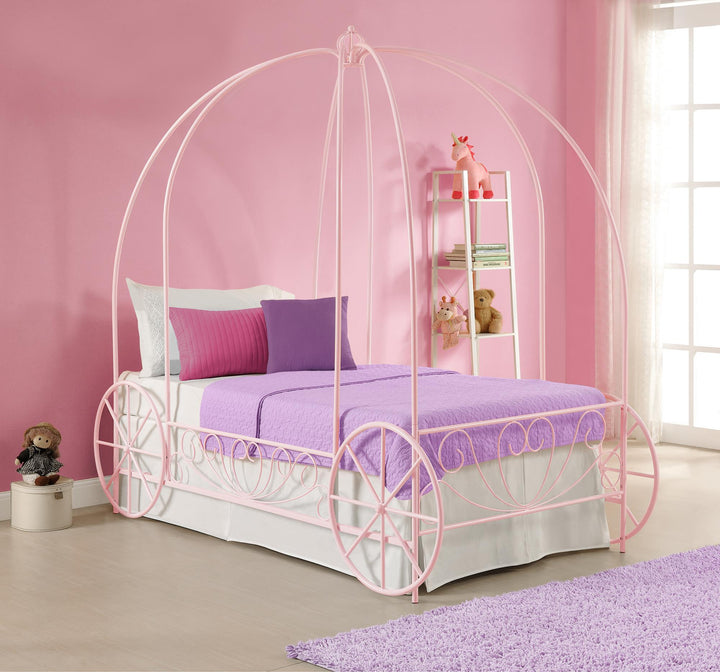 Whimsical and Scrolled Design Bed -  Pink  -  Twin