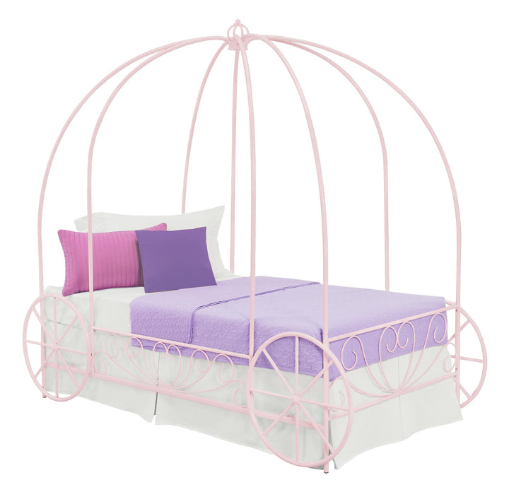 Best Metal Twin Carriage Bed -  Pink  -  Twin