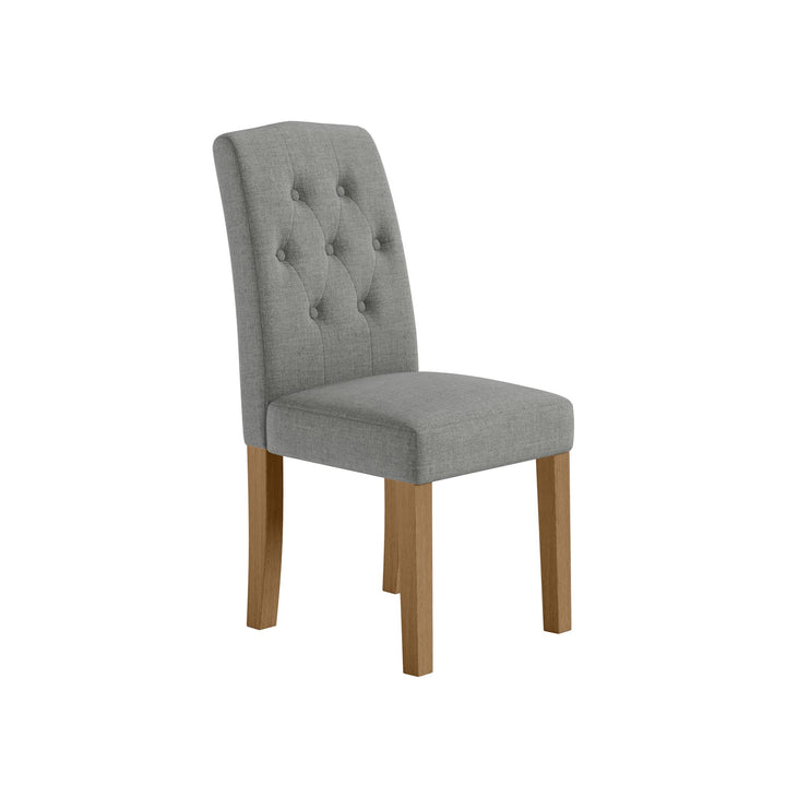 Solid Wood Frame Upholstered Dining Chair -  Dark Gray