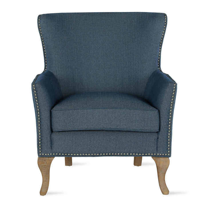 Reva Nail Head Trim Club Accent Chair Upholstered -  Blue