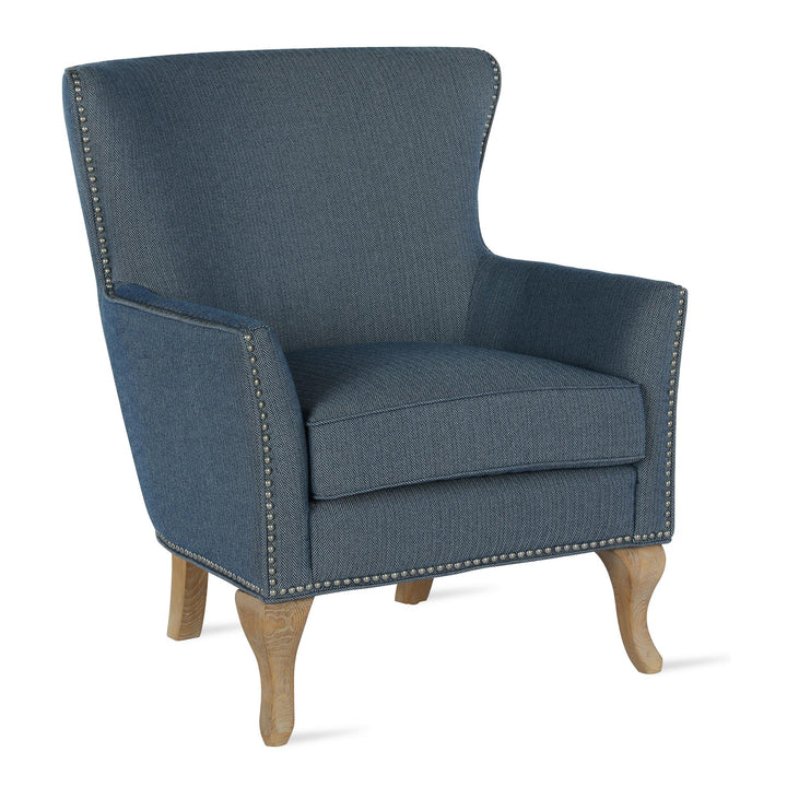 Club Accent Chair Upholstered with Nail Head Trim Reva -  Blue