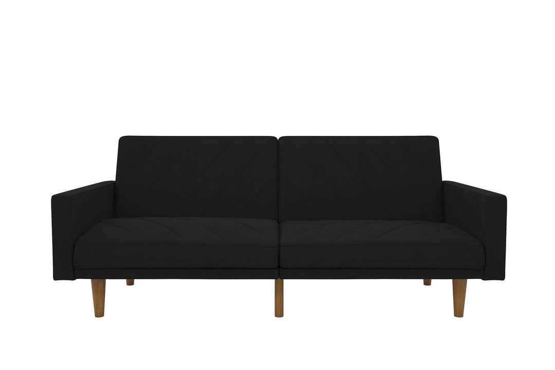 futon with wooden legs - Black
