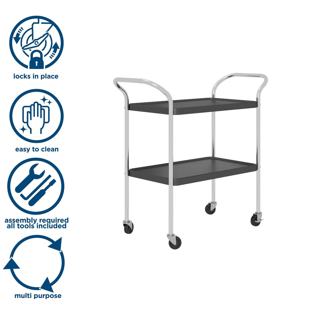 Stylaire metal cart for entertaining -  Black 