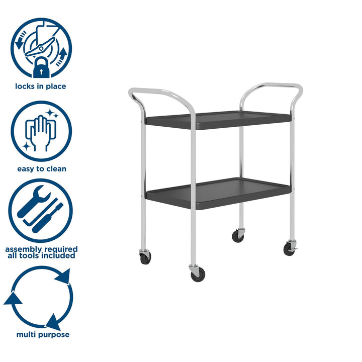 Stylaire metal cart for entertaining -  Black 