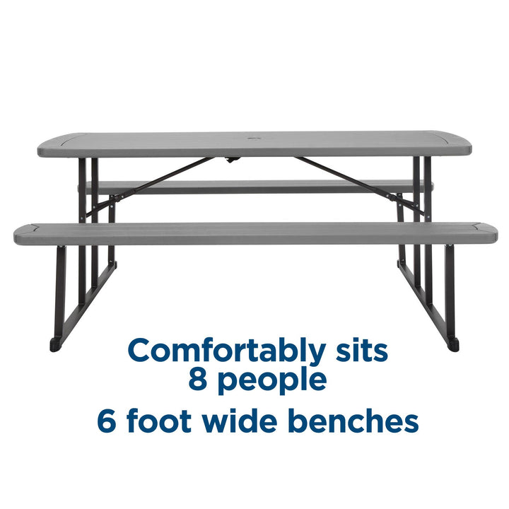 6 foot folding picnic bench - Dark Gray