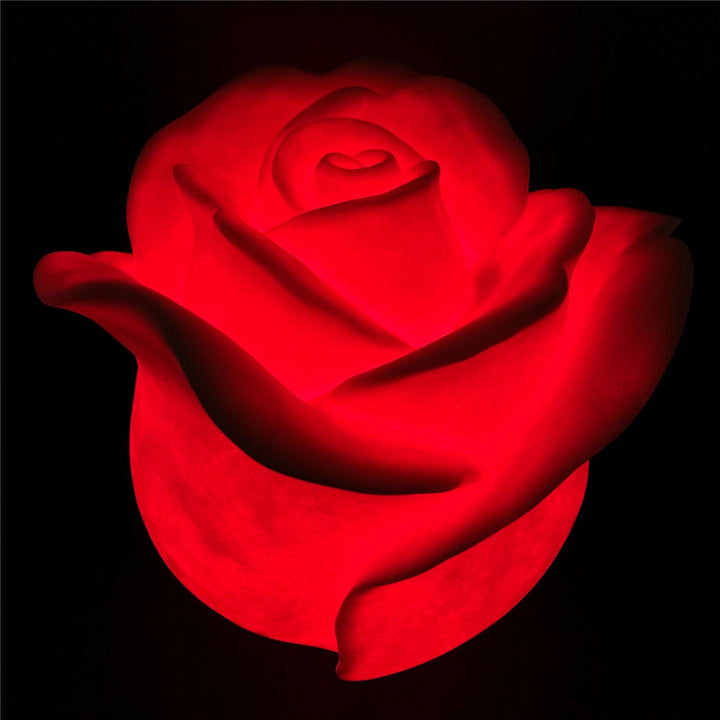 Garden rose with light and remote -  White